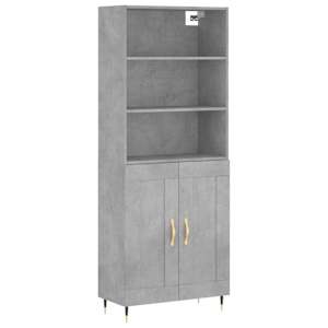 Skříň highboard betonově šedá 69,5x34x180 cm kompozitní dřevo - obrázek 2