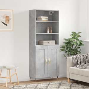Skříň highboard betonově šedá 69,5x34x180 cm kompozitní dřevo - obrázek 1