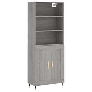 Skříň highboard šedá sonoma 69,5 x 34 x 180 cm kompozitní dřevo - obrázek 2