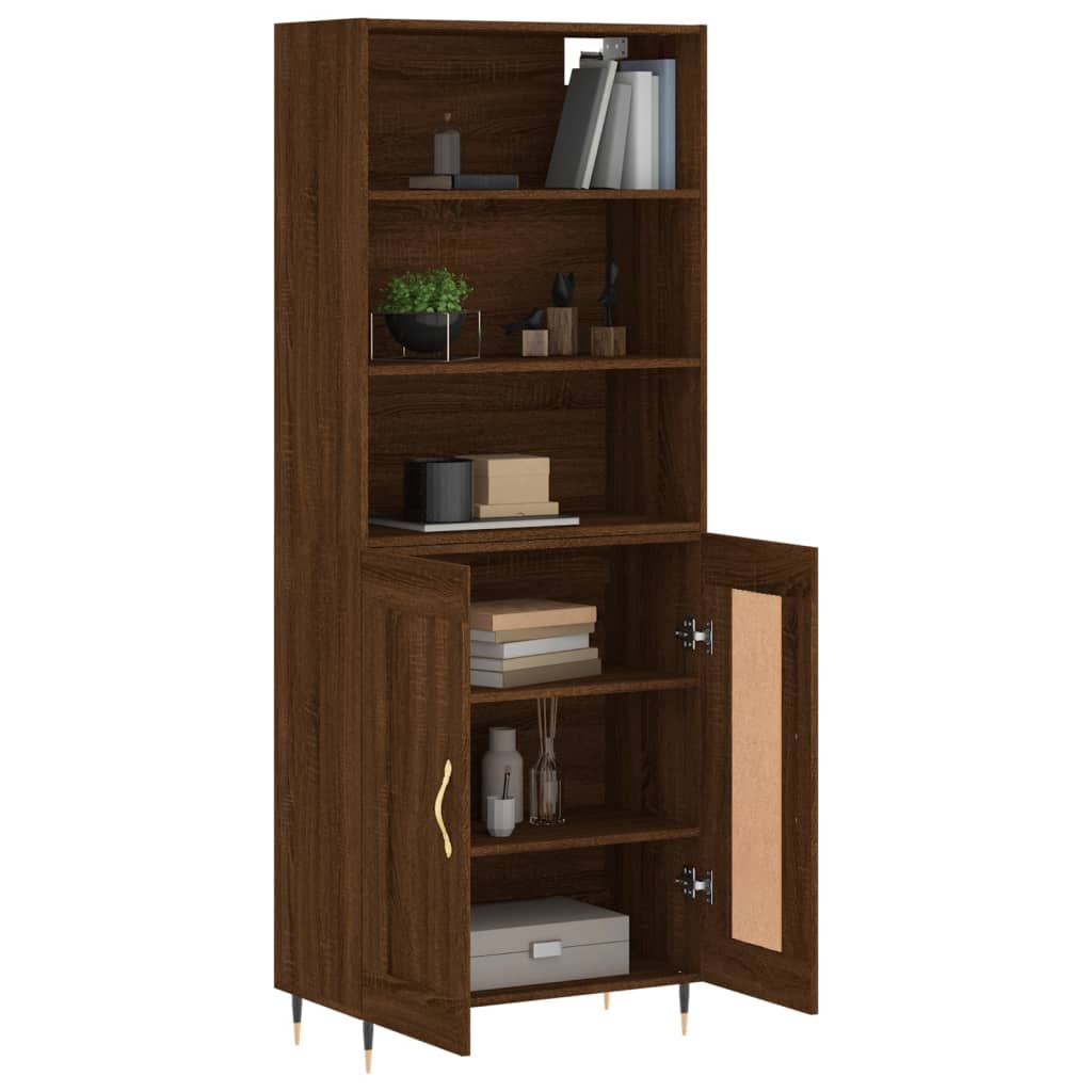 vidaXL Highboard Brown Oak 69.5x34x180 cm Engineered Wood