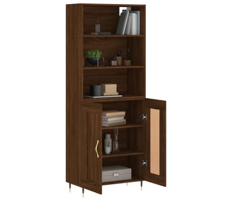 vidaXL Skříň highboard hnědý dub 69,5 x 34 x 180 cm kompozitní dřevo