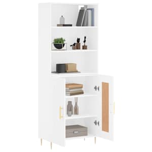 Skříň highboard bílá 69,5 x 34 x 180 cm kompozitní dřevo - obrázek 3