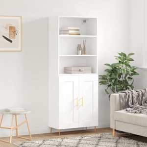 Skříň highboard bílá 69,5 x 34 x 180 cm kompozitní dřevo - obrázek 1