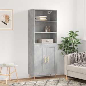 Skříň highboard betonově šedá 69,5x34x180 cm kompozitní dřevo - obrázek 1