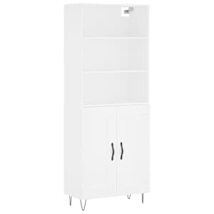 Skříň highboard bílá 69,5 x 34 x 180 cm kompozitní dřevo - obrázek 2