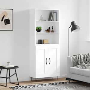 Skříň highboard bílá 69,5 x 34 x 180 cm kompozitní dřevo - obrázek 1
