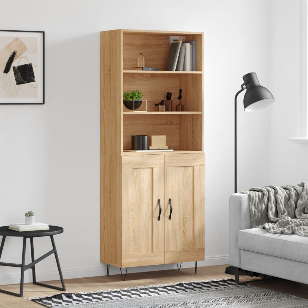 Skříň highboard dub sonoma 69,5 x 34 x 180 cm kompozitní dřevo