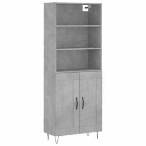 Skříň highboard betonově šedá 69,5x34x180 cm kompozitní dřevo - obrázek 2