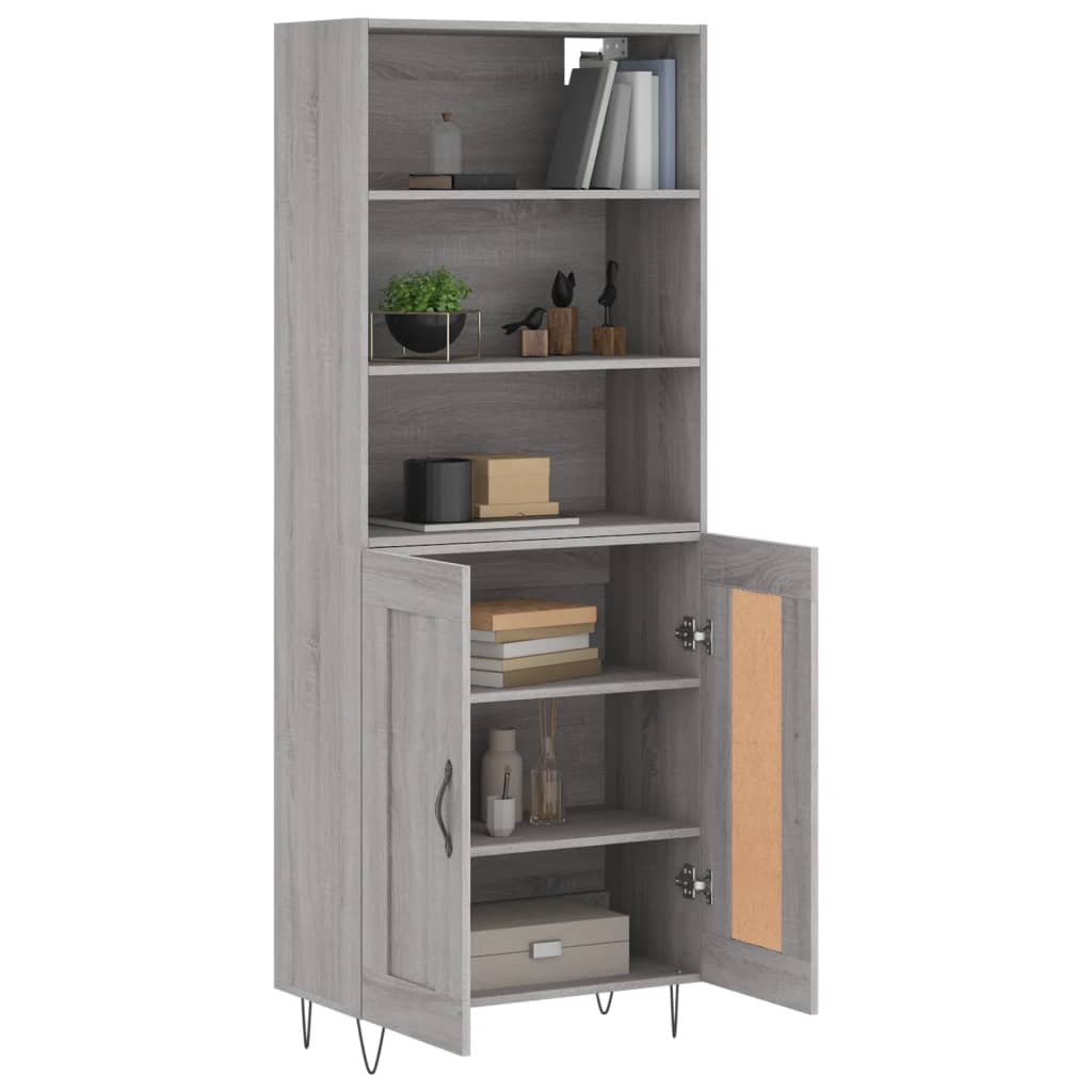 vidaXL Highboard Grey Sonoma 69.5x34x180 cm Engineered Wood