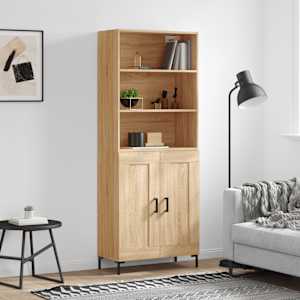 Skříň highboard dub sonoma 69,5 x 34 x 180 cm kompozitní dřevo - obrázek 1