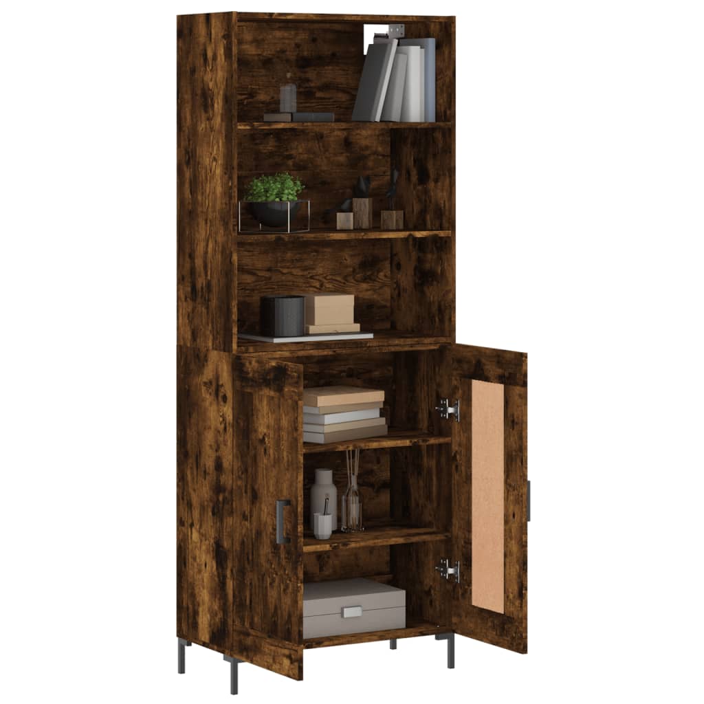 vidaXL Highboard Räuchereiche 69,5x34x180 cm Holzwerkstoff