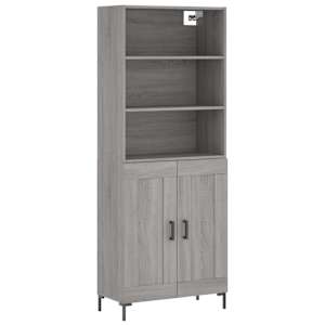 Skříň highboard šedá sonoma 69,5 x 34 x 180 cm kompozitní dřevo - obrázek 2