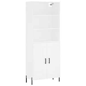 Skříň highboard bílá 69,5 x 34 x 180 cm kompozitní dřevo - obrázek 2