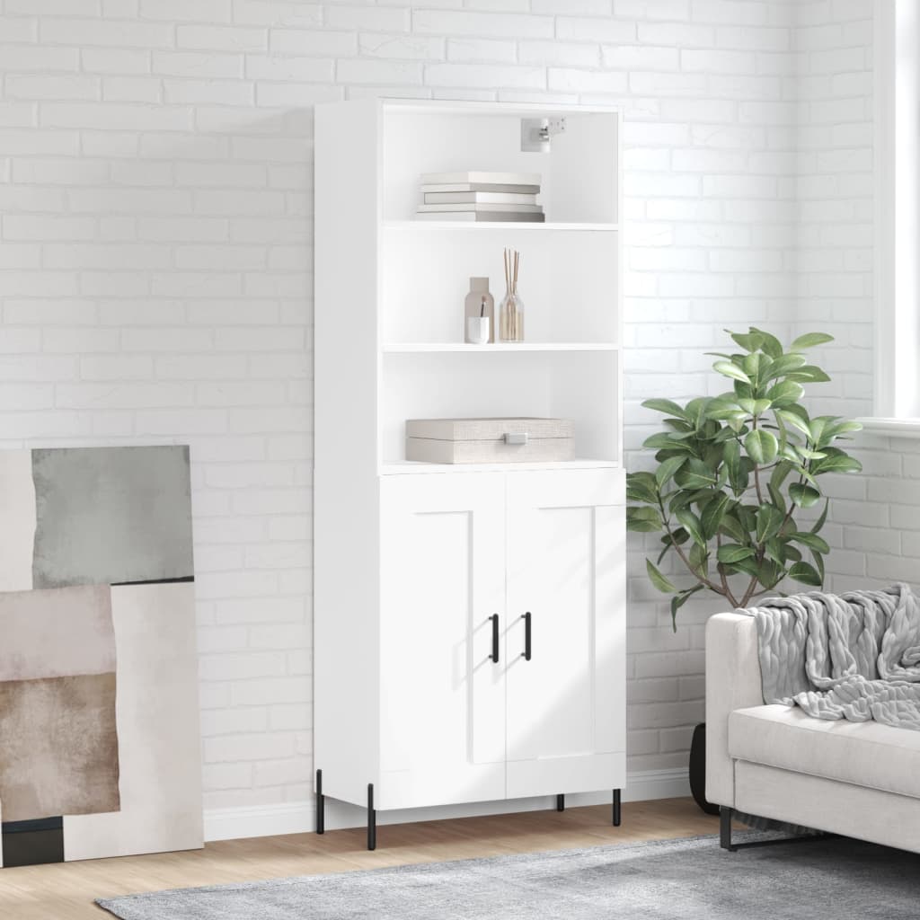 Skříň highboard bílá 69,5 x 34 x 180 cm kompozitní dřevo