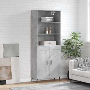 Skříň highboard betonově šedá 69,5x34x180 cm kompozitní dřevo - obrázek 1