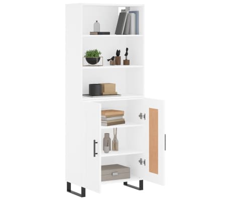 vidaXL Aparador alto madera contrachapada blanco 69,5x34x180 cm