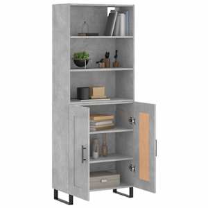 Skříň highboard betonově šedá 69,5x34x180 cm kompozitní dřevo - obrázek 3