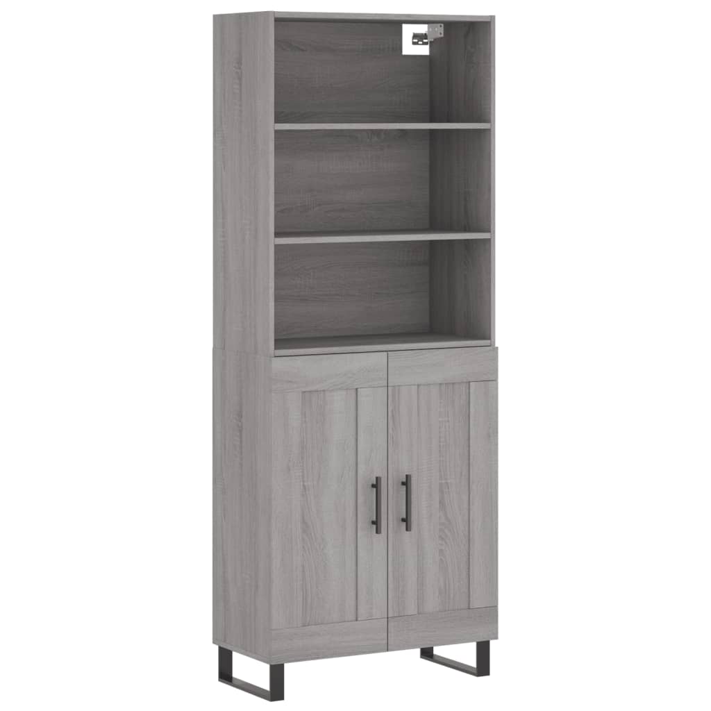 vidaXL Skříň highboard šedá sonoma 69,5 x 34 x 180 cm kompozitní dřevo