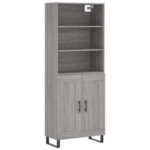 Skříň highboard šedá sonoma 69,5 x 34 x 180 cm kompozitní dřevo - obrázek 2