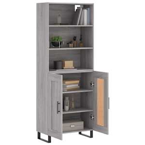Skříň highboard šedá sonoma 69,5 x 34 x 180 cm kompozitní dřevo - obrázek 3
