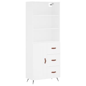 Skříň highboard bílá 69,5 x 34 x 180 cm kompozitní dřevo - obrázek 2