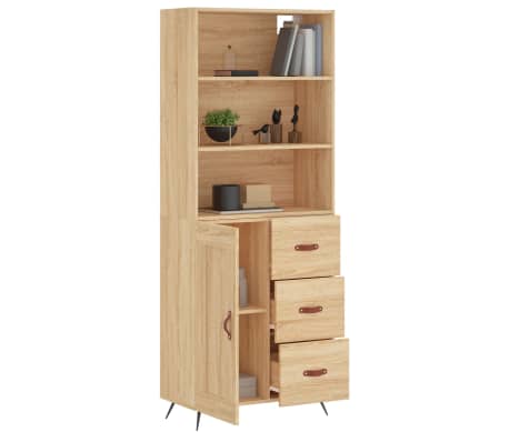 vidaXL Dulap &icirc;nalt, stejar sonoma, 69,5x34x180 cm, lemn compozit
