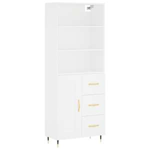 Skříň highboard bílá 69,5 x 34 x 180 cm kompozitní dřevo - obrázek 2