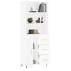 Skříň highboard bílá 69,5 x 34 x 180 cm kompozitní dřevo - obrázek 3
