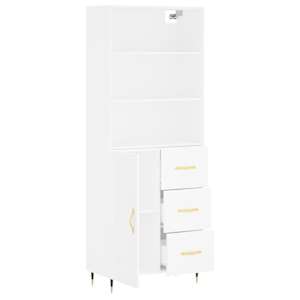 Skříň highboard bílá 69,5 x 34 x 180 cm kompozitní dřevo - obrázek 4