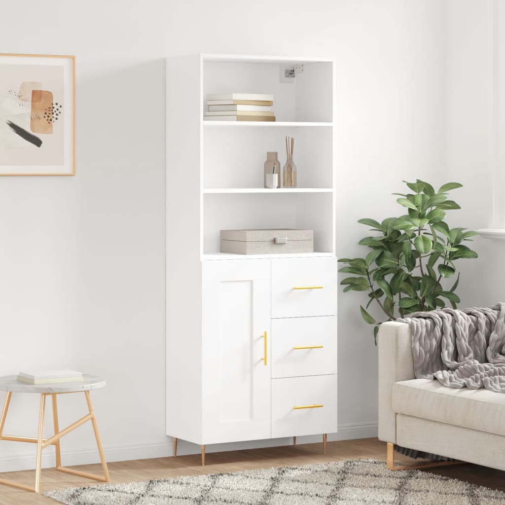 vidaXL Highboard Weiß 69,5x34x180 cm Holzwerkstoff