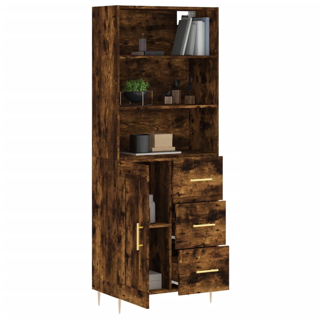 vidaXL Skříň highboard kouřový dub 69,5 x 34 x 180 cm kompozitní dřevo