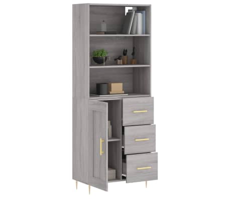 vidaXL Highboard Grau Sonoma 69,5x34x180 cm Holzwerkstoff