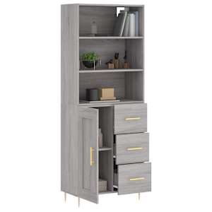 vidaXL Highboard Grau Sonoma 69,5x34x180 cm Holzwerkstoff