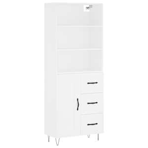 Skříň highboard bílá 69,5 x 34 x 180 cm kompozitní dřevo - obrázek 2
