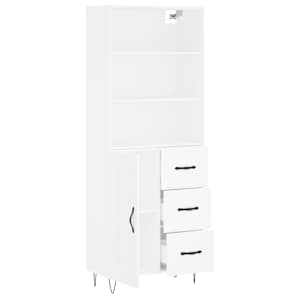 Skříň highboard bílá 69,5 x 34 x 180 cm kompozitní dřevo - obrázek 4