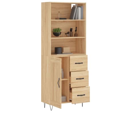 vidaXL Ντουλάπι Sonoma δρυς 69,5 x 34 x 180 εκ. από Επεξεργασμένο Ξύλο