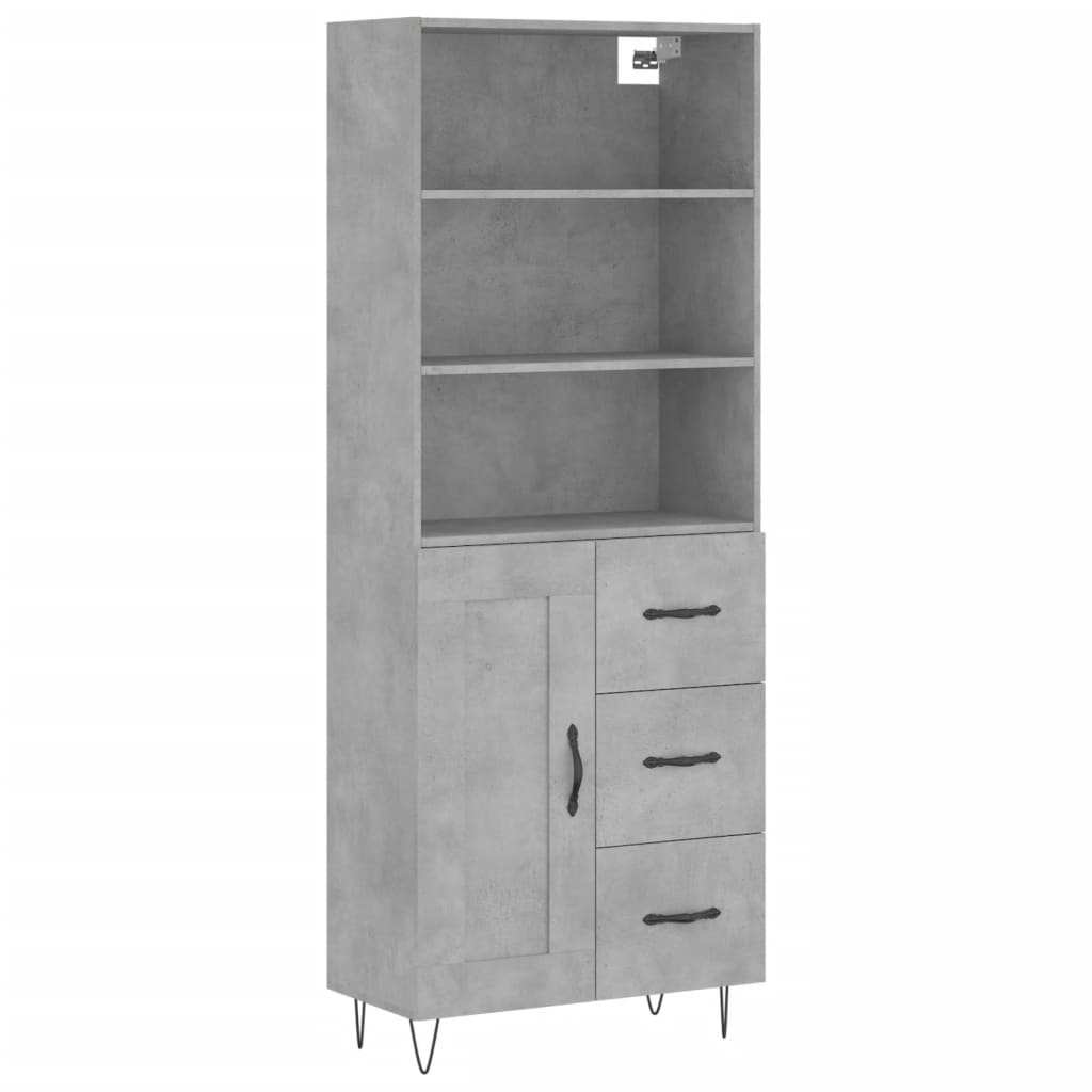 vidaXL Skříň highboard betonově šedá 69,5x34x180 cm kompozitní dřevo