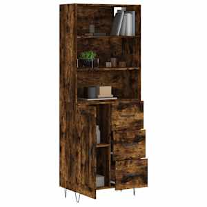 vidaXL Dulap &icirc;nalt, stejar fumuriu, 69,5x34x180, lemn compozit