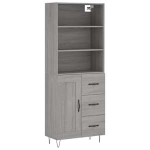 Skříň highboard šedá sonoma 69,5 x 34 x 180 cm kompozitní dřevo - obrázek 2