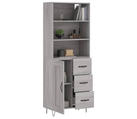 vidaXL Highboard Grey Sonoma 69.5x34x180 cm Engineered Wood