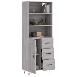 Skříň highboard šedá sonoma 69,5 x 34 x 180 cm kompozitní dřevo - obrázek 3