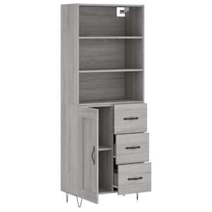 Skříň highboard šedá sonoma 69,5 x 34 x 180 cm kompozitní dřevo - obrázek 4