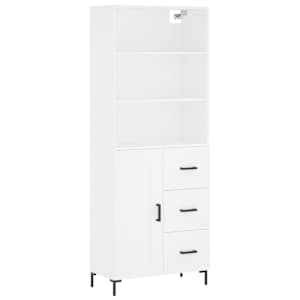 Skříň highboard bílá 69,5 x 34 x 180 cm kompozitní dřevo - obrázek 2