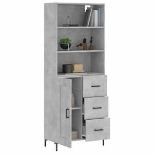 Skříň highboard betonově šedá 69,5x34x180 cm kompozitní dřevo - obrázek 3