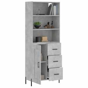 vidaXL Highboard Concrete Grey 69.5x34x180 cm Engineered Wood