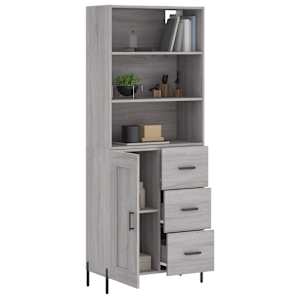 vidaXL Highboard gr&aring; sonoma 69,5x34x180 cm konstruert tre