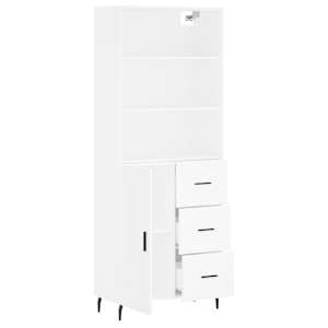 Skříň highboard bílá 69,5 x 34 x 180 cm kompozitní dřevo - obrázek 4