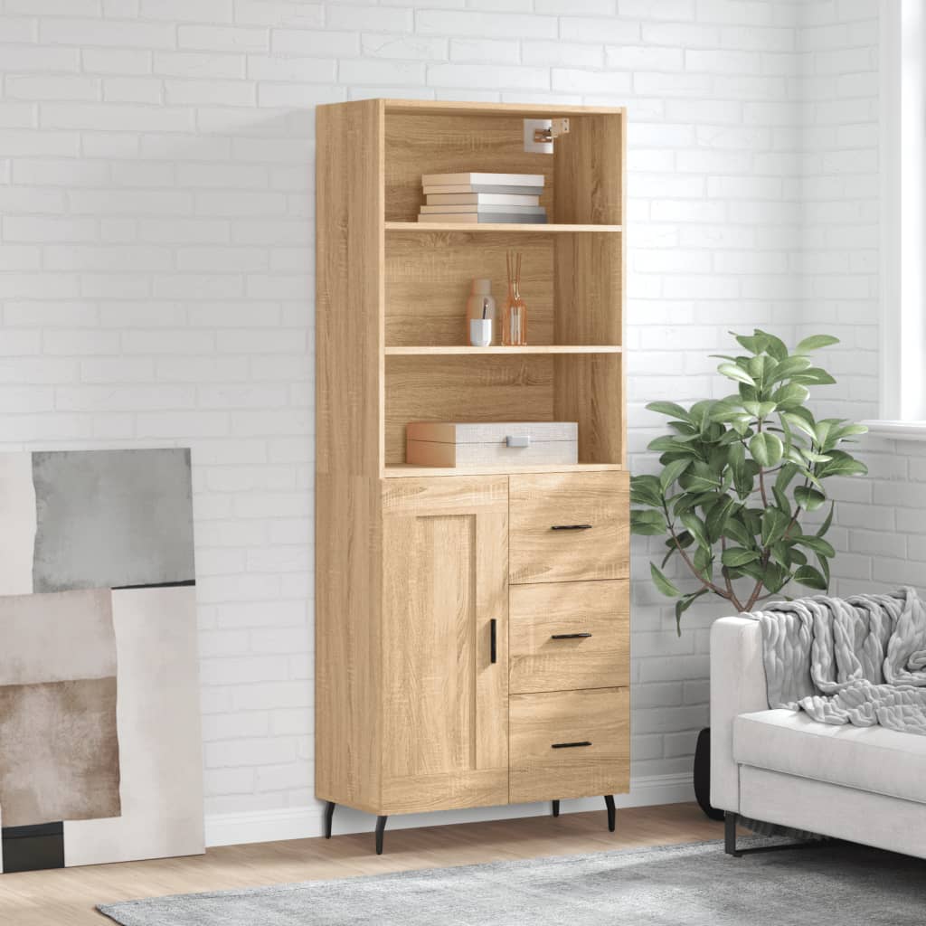 vidaXL Dulap înalt, stejar sonoma, 69,5x34x180 cm, lemn compozit