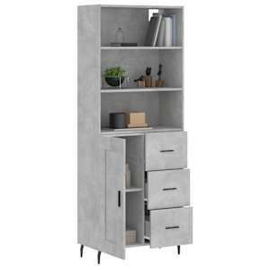 Skříň highboard betonově šedá 69,5x34x180 cm kompozitní dřevo - obrázek 3