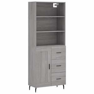 Skříň highboard šedá sonoma 69,5 x 34 x 180 cm kompozitní dřevo - obrázek 2